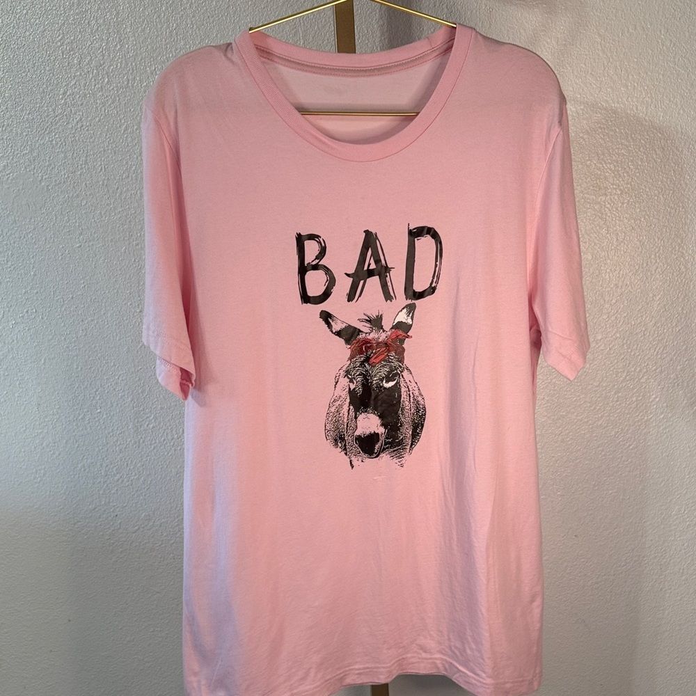 Pink Bad Ass Graphic T-Shirt- Large